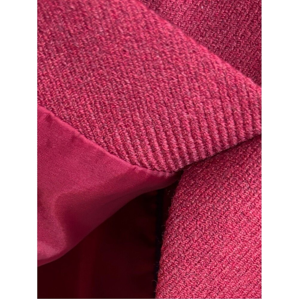 Vintage Talbots 100% Wool Blazer Jacket Cranberry Rose Red Fall Dark Academia - Picture 14 of 15